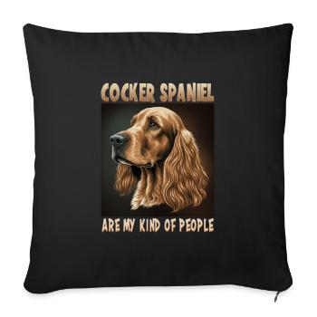 Dog saying Cocker Spaniel pour les amoureux des chiens - Housse de coussin décorative 45 x 45 cm - noir - Devant