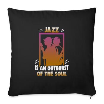 Musiciens d’orchestre de musique jazz - Housse de coussin décorative 45 x 45 cm - noir - Devant