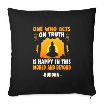 Buddhist Meditation Zen Buddha Buddhism and Yoga - Sofa pillowcase 17,3'' x 17,3'' (45 x 45 cm) - black - Front