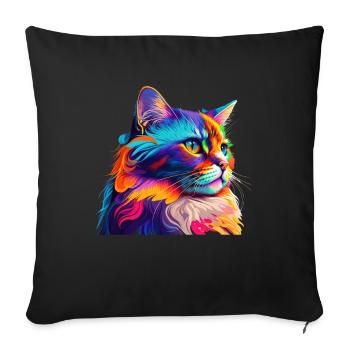 Amoureux des chats Cool Cat Design Cat Mama - Housse de coussin décorative 45 x 45 cm - noir - Devant
