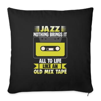 Musiciens d’orchestre de musique jazz - Housse de coussin décorative 45 x 45 cm - noir - Devant