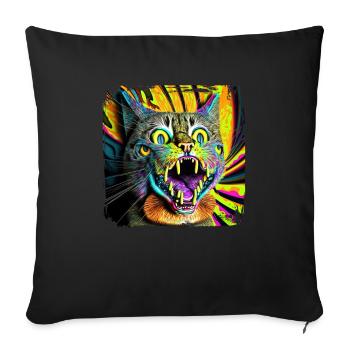 Amoureux des chats Cool Cat Design Cat Mama - Housse de coussin décorative 45 x 45 cm - noir - Devant