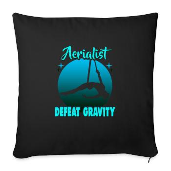 Aerial Acrobatics Aerialist Design for Aerial Gymnastics - Sofa pillowcase 17,3'' x 17,3'' (45 x 45 cm) - black - Front