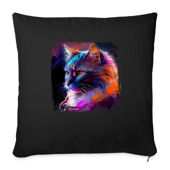 Amoureux des chats Cool Cat Design Cat Mama - Housse de coussin décorative 45 x 45 cm - noir - Devant