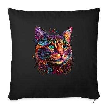 Amoureux des chats Cool Cat Design Cat Mama - Housse de coussin décorative 45 x 45 cm - noir - Devant