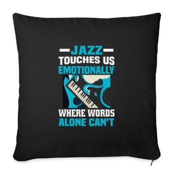 Musiciens d’orchestre de musique jazz - Housse de coussin décorative 45 x 45 cm - noir - Devant