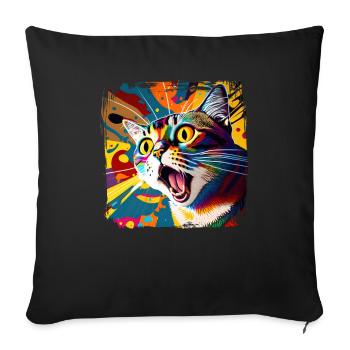 Amoureux des chats Cool Cat Design Cat Mama - Housse de coussin décorative 45 x 45 cm - noir - Devant