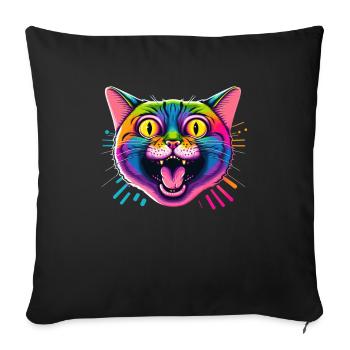 Amoureux des chats Cool Cat Design Cat Mama - Housse de coussin décorative 45 x 45 cm - noir - Devant