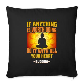 Buddhist Meditation Zen Buddha Buddhism and Yoga - Sofa pillowcase 17,3'' x 17,3'' (45 x 45 cm) - black - Front