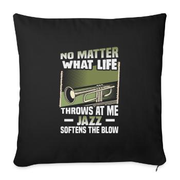 Musiciens d’orchestre de musique jazz - Housse de coussin décorative 45 x 45 cm - noir - Devant