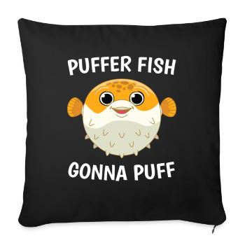Gonna Puffer Fish Fish Sea - Sofa pillowcase 17,3'' x 17,3'' (45 x 45 cm) - black - Front