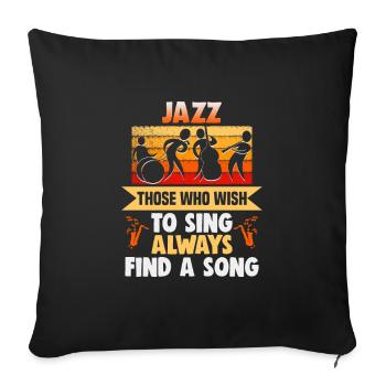 Musiciens d’orchestre de musique jazz - Housse de coussin décorative 45 x 45 cm - noir - Devant