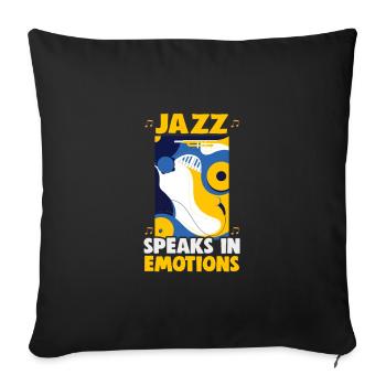 Musiciens d’orchestre de musique jazz - Housse de coussin décorative 45 x 45 cm - noir - Devant
