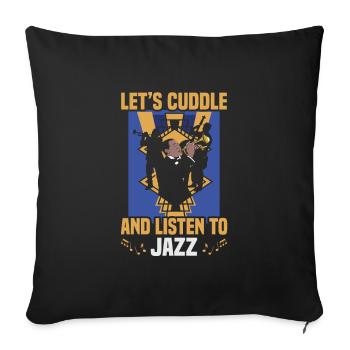 Musiciens d’orchestre de musique jazz - Housse de coussin décorative 45 x 45 cm - noir - Devant
