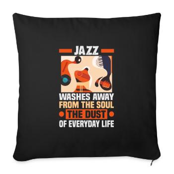 Musiciens d’orchestre de musique jazz - Housse de coussin décorative 45 x 45 cm - noir - Devant