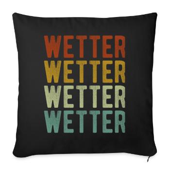 Météo City Retro Vintage - Housse de coussin décorative 45 x 45 cm - noir - Devant