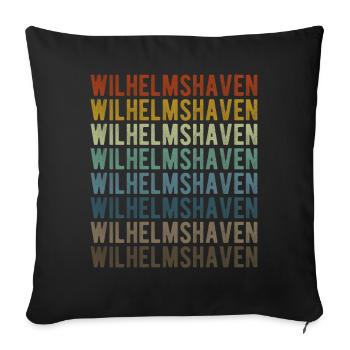 Wilhelmshaven City Rétro Vintage - Housse de coussin décorative 45 x 45 cm - noir - Devant