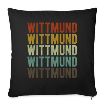 Wittmund Stadt Retro Vintage - Sofa pillowcase 17,3'' x 17,3'' (45 x 45 cm) - black - Front