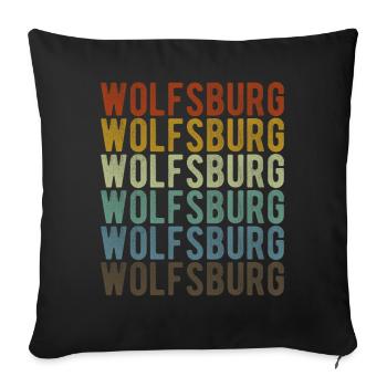 Wolfsburg City Retro Vintage - Sofa pillowcase 17,3'' x 17,3'' (45 x 45 cm) - black - Front