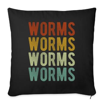 Worms City Rétro Vintage - Housse de coussin décorative 45 x 45 cm - noir - Devant