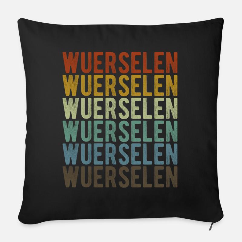 Wuerselen Stadt Retro Vintage - Sofakissenbezug 45 x 45 cm - Schwarz
