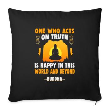 Buddhist Meditation Zen Buddha Buddhism and Yoga - Sofa pillowcase 17,3'' x 17,3'' (45 x 45 cm) - black - Front