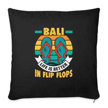 Bali Indonesia beach holiday by the sea - Sofa pillowcase 17,3'' x 17,3'' (45 x 45 cm) - black - Front