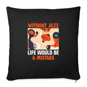 Musiciens d’orchestre de musique jazz - Housse de coussin décorative 45 x 45 cm - noir - Devant