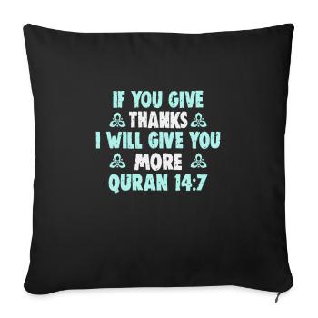 Le verset du Coran cite des textes musulmans du Ramadan - Housse de coussin décorative 45 x 45 cm - noir - Devant