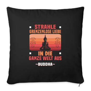 Buddhist Meditation Zen Buddha Buddhism and Yoga - Sofa pillowcase 17,3'' x 17,3'' (45 x 45 cm) - black - Front