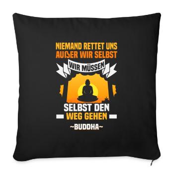 Buddhist Meditation Zen Buddha Buddhism and Yoga - Sofa pillowcase 17,3'' x 17,3'' (45 x 45 cm) - black - Front