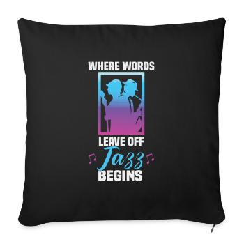 Musiciens d’orchestre de musique jazz - Housse de coussin décorative 45 x 45 cm - noir - Devant