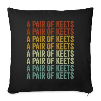 A Pair Of Keets Budgerigar Possession - Sofa pillowcase 17,3'' x 17,3'' (45 x 45 cm) - black - Front