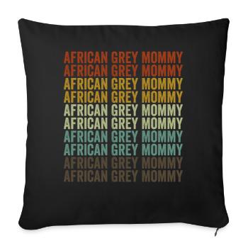 African Grey Mami African grey parrot - Sofa pillowcase 17,3'' x 17,3'' (45 x 45 cm) - black - Front