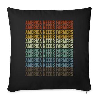 America needs farmers Farmer America - Sofa pillowcase 17,3'' x 17,3'' (45 x 45 cm) - black - Front