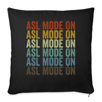 Mode ASL sur la langue des signes américaine - Housse de coussin décorative 45 x 45 cm - noir - Devant