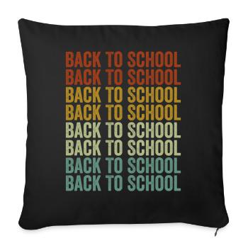 Back to school - Sofa pillowcase 17,3'' x 17,3'' (45 x 45 cm) - black - Front
