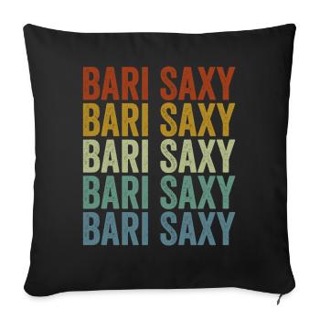 Bari Saxy Saxophone Baryton Bari Saxophoniste - Housse de coussin décorative 45 x 45 cm - noir - Devant