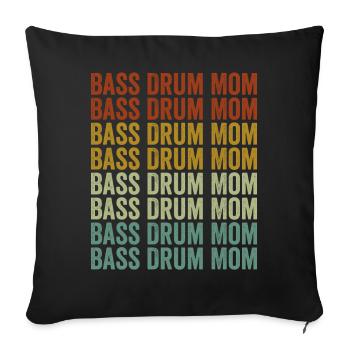 Grosse Caisse Maman Batteur Batteur Maman Batterie S - Housse de coussin décorative 45 x 45 cm - noir - Devant
