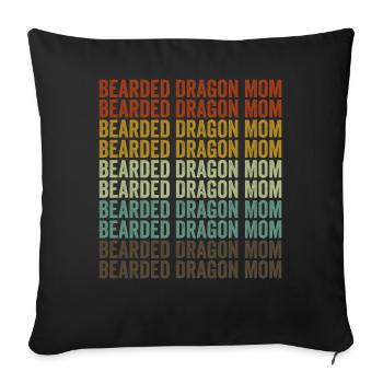 Bearded Dragon Mama Bearded Lizard Lovers Mama - Housse de coussin décorative 45 x 45 cm - noir - Devant