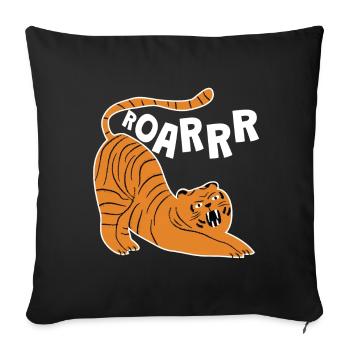 Tiger Roarrr Big Cat Children - Sofa pillowcase 17,3'' x 17,3'' (45 x 45 cm) - black - Front