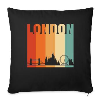 London - Sofa pillowcase 17,3'' x 17,3'' (45 x 45 cm) - black - Front
