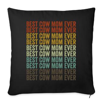 Meilleure mère vache jamais vache mère vache amour - Housse de coussin décorative 45 x 45 cm - noir - Devant