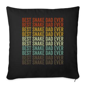 Meilleur père de serpent jamais amoureux des serpents Propriétaire de serpent Snake - Housse de coussin décorative 45 x 45 cm - noir - Devant