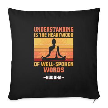 Buddhist Meditation Zen Buddha Buddhism and Yoga - Sofa pillowcase 17,3'' x 17,3'' (45 x 45 cm) - black - Front