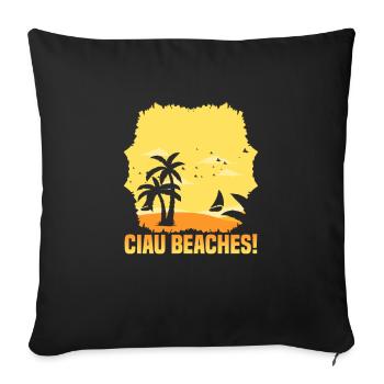 Bali Indonésie vacances à la plage au bord de la mer - Housse de coussin décorative 45 x 45 cm - noir - Devant
