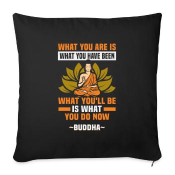 Buddhist Meditation Zen Buddha Buddhism and Yoga - Sofa pillowcase 17,3'' x 17,3'' (45 x 45 cm) - black - Front