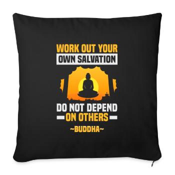 Buddhist Meditation Zen Buddha Buddhism and Yoga - Sofa pillowcase 17,3'' x 17,3'' (45 x 45 cm) - black - Front