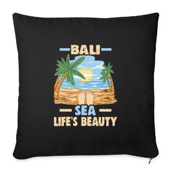 Bali Indonesia Beach Holidays by the Sea - Sofa pillowcase 17,3'' x 17,3'' (45 x 45 cm) - black - Front