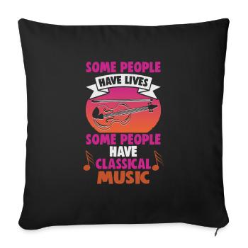 Classical Music Orchestra Musicians - Sofa pillowcase 17,3'' x 17,3'' (45 x 45 cm) - black - Front